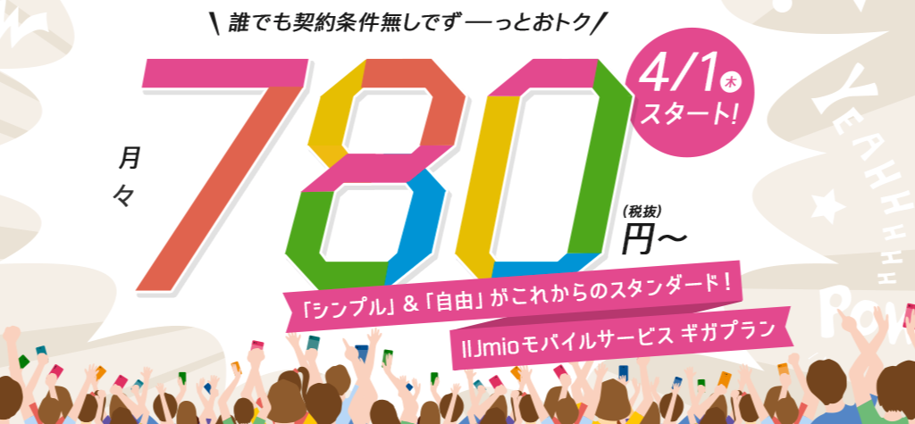 格安sim Iijmioの新プラン4 1開始 音声simで2gb780円 税込858円 Esimならさらに安い 楽マニ